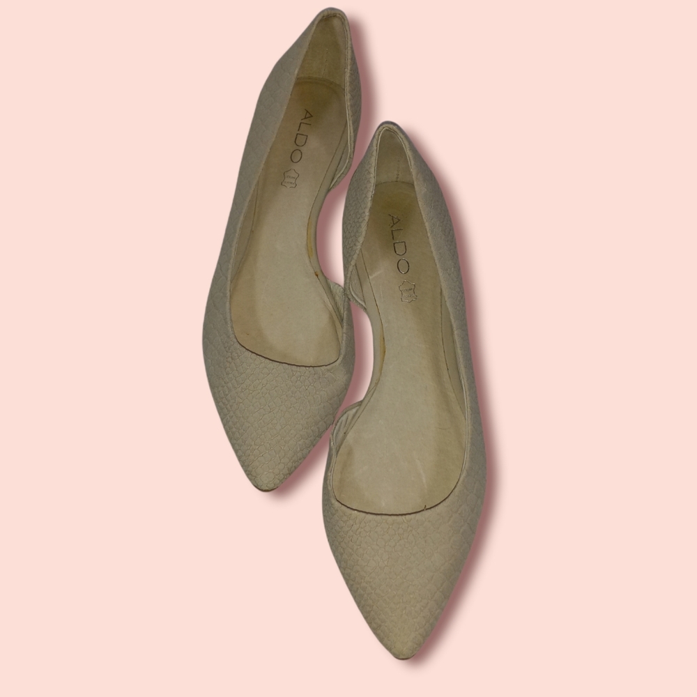 Asos Taupe Leather Flats, women's size 9.5M